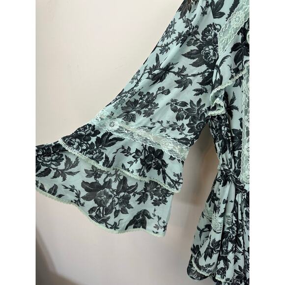 Anthropologie BHLDN Camila Long-Sleeve Chiffon Mini Dress Size Medium - Picture 13 of 16